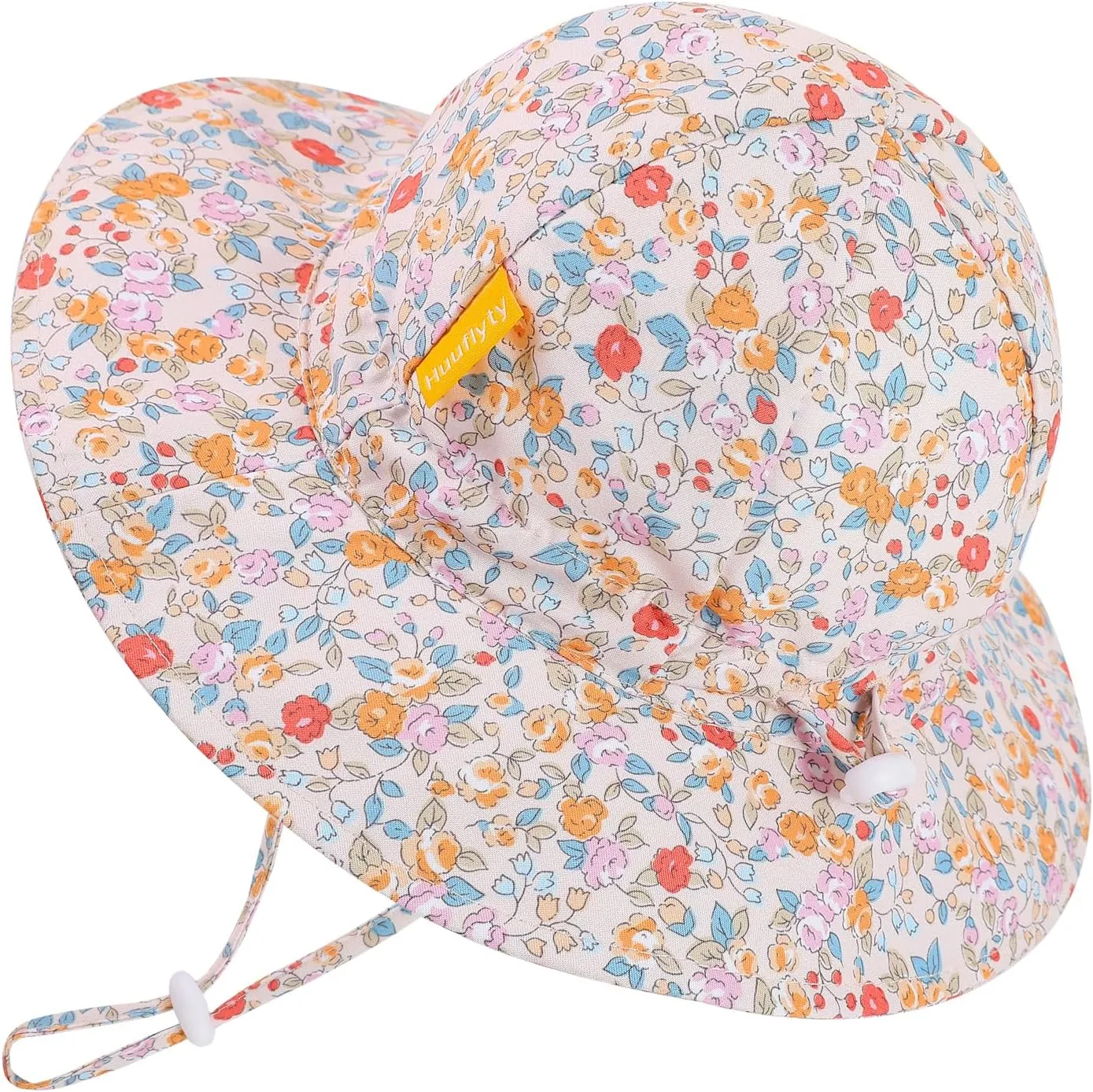 Baby Girl Sun Hat with Wide Brim Bucket Hats Adjustable Floppy Sun Hat with 50  UPF Protection for Toddler Girls