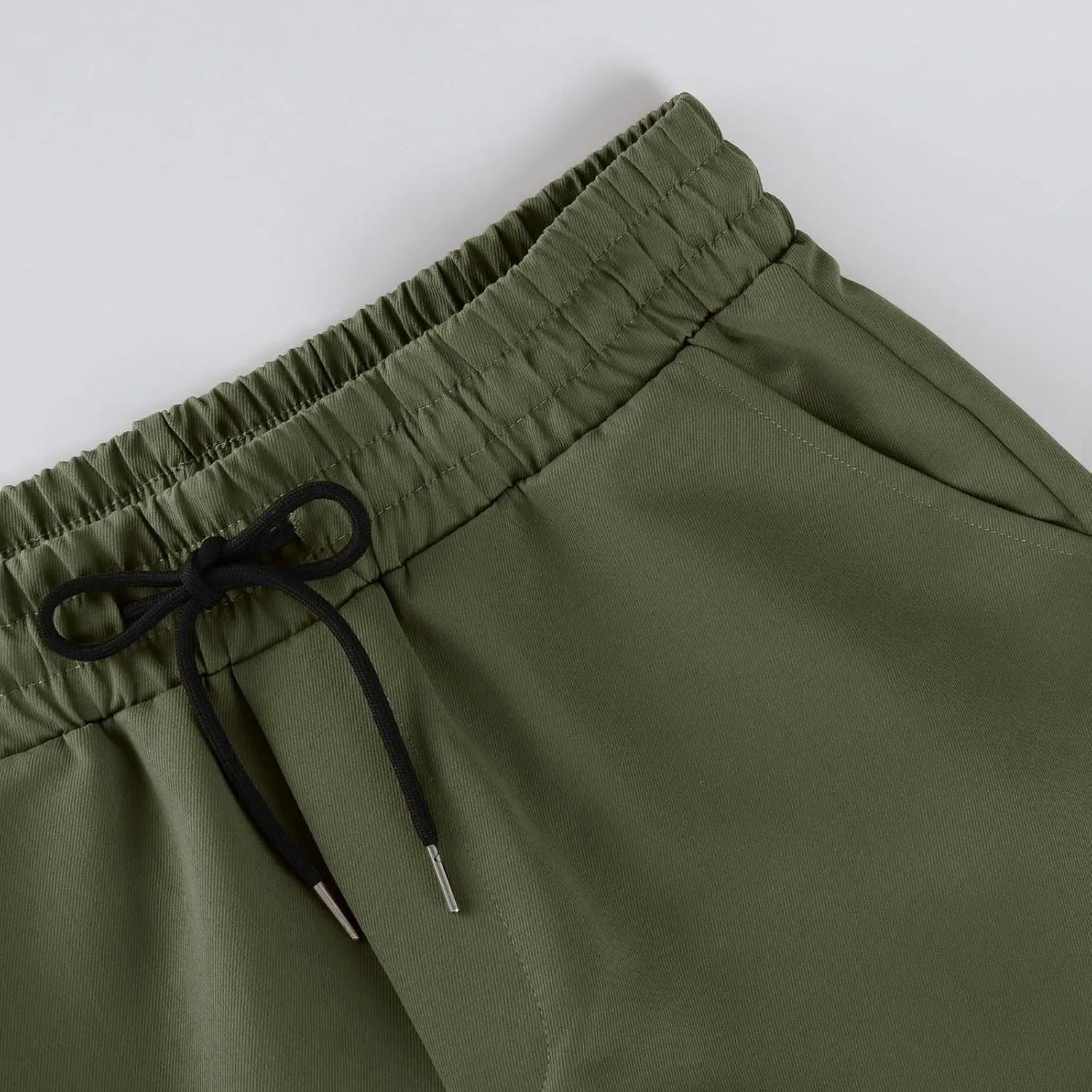 Cargo Pants for Men Casual Slim Fit Drawstring Waist Cargo Pants with Multi Pockets Trendy Outdoor Pants Streetwear