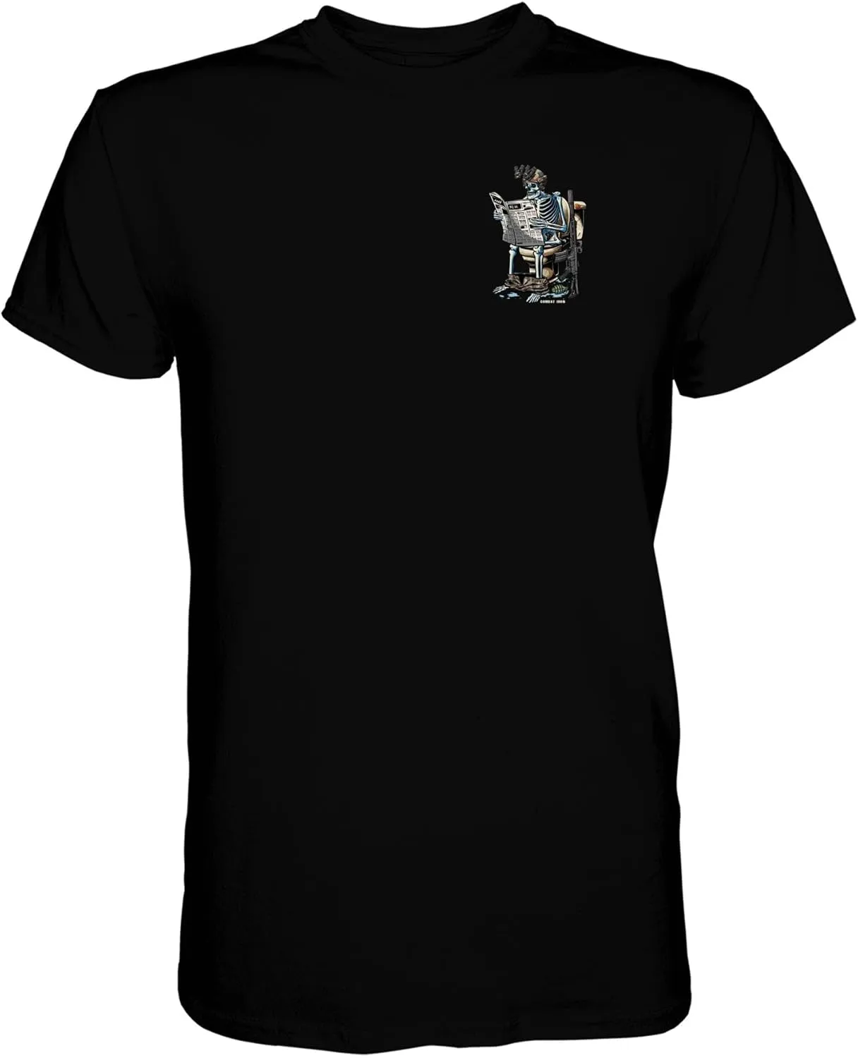 Combat Iron Men's Graphic T-Shirt | Fake News Reading Operator | Cotton-Poly Blend | Athletic Fit, Tagless Comfort