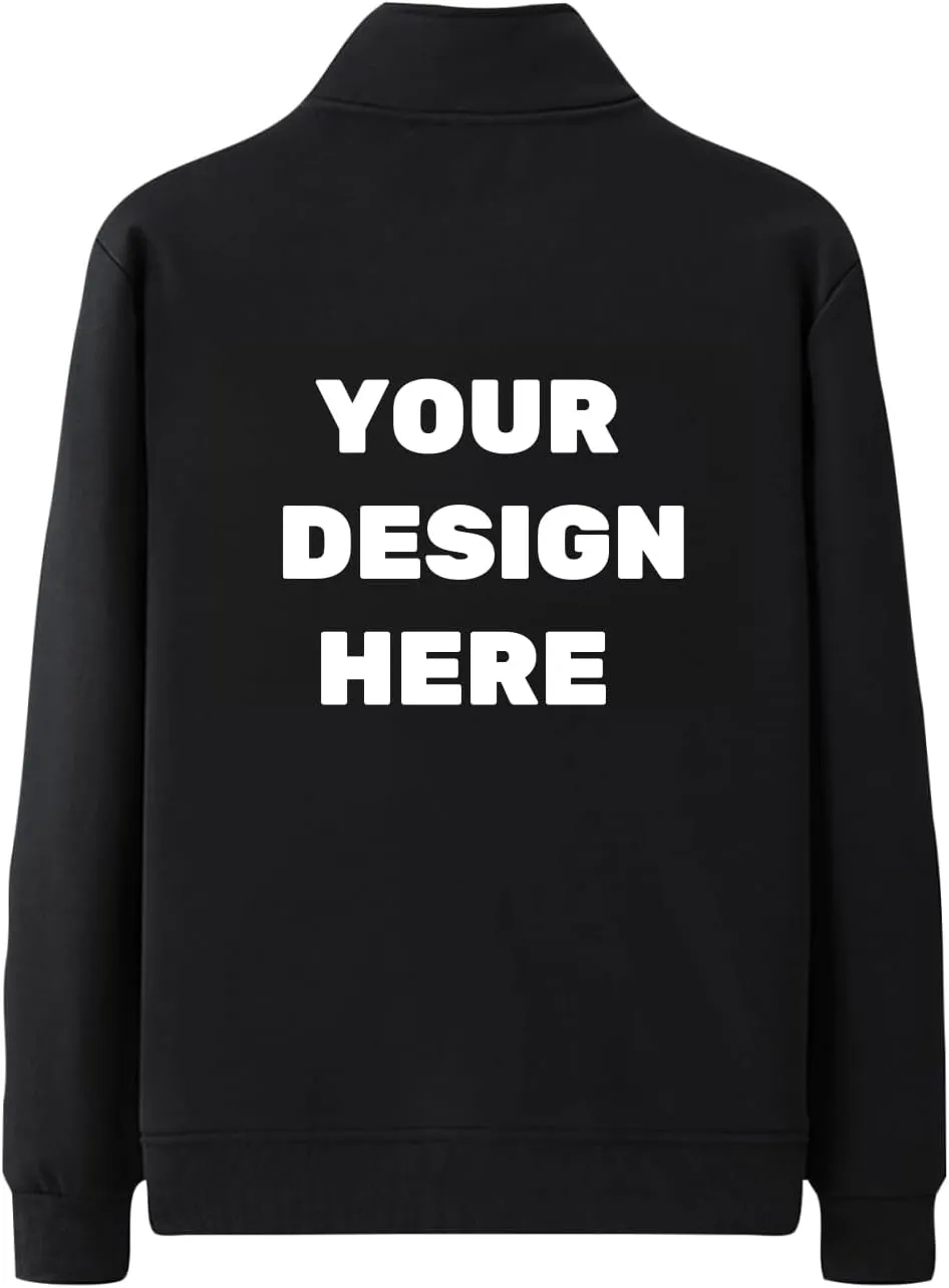 Custom Fleece Hoodie Jacket Personalized Full-Zip Sweatshirts for Men Women Warm Coat With Pocket