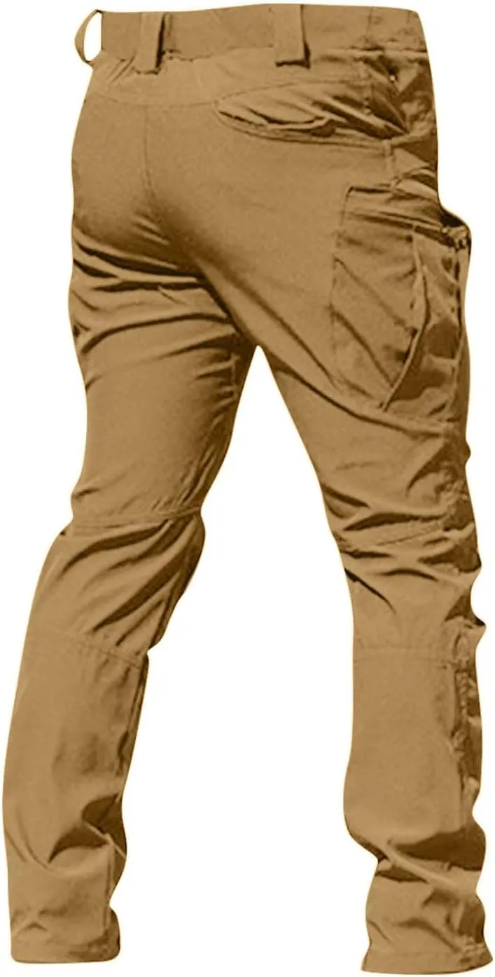 GOFULY Cargo Pants Men Hiking Ripstop Stretch Work Pants Multi Pockets Regular Fit Pants Outdoors Trousers Tactical