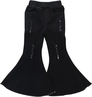 Kids Bell Bottom Jeans Kids Toddler Bell Bottom Pants Black Ripped Denim Pants Youth Boys Jeans Black Pants Kids Jeans