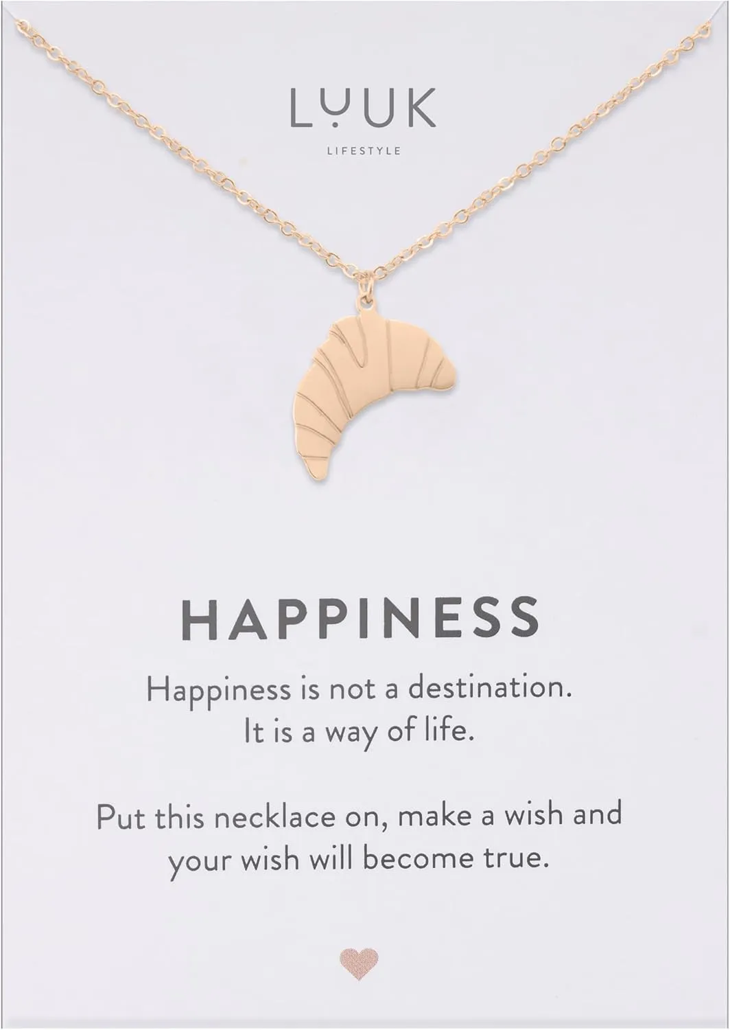 LUUK LIFESTYLE stainless steel necklace with pendant, 50cm adjustable chain length, simple design, gift idea for women