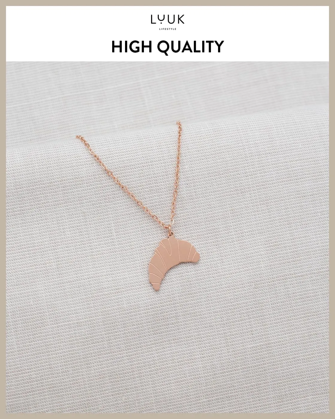 LUUK LIFESTYLE stainless steel necklace with pendant, 50cm adjustable chain length, simple design, gift idea for women