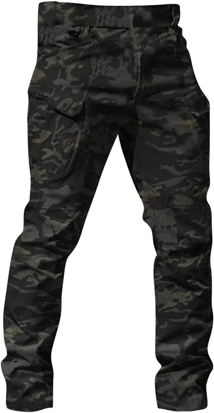 Mens Cargo Pants Baggy Outdoor Waterproof Hiking Work Pants Stretch Multi Pockets Lightweight Classic Tactical Sweatpant