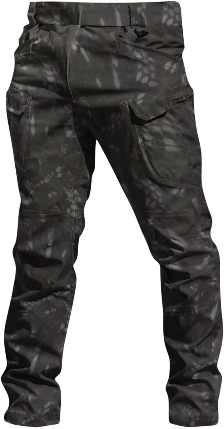Mens Cargo Pants Baggy Outdoor Waterproof Hiking Work Pants Stretch Multi Pockets Lightweight Classic Tactical Sweatpant