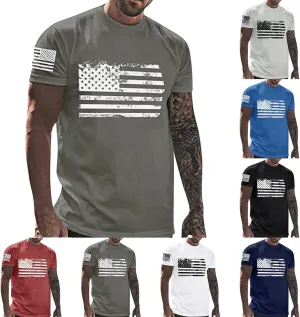 RTRDE Men's Flag T-Shirts Graphic Tees Crewneck Election 2024 Shirt Patriotic Short Sleeve Print Tshirts, M-5XL