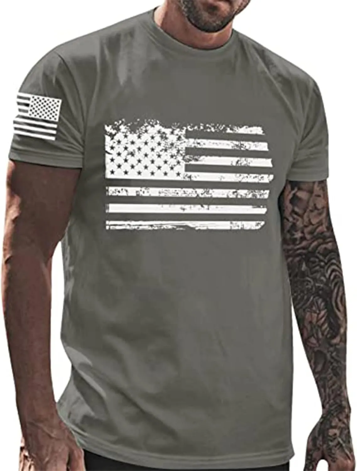 RTRDE Men's Flag T-Shirts Graphic Tees Crewneck Election 2024 Shirt Patriotic Short Sleeve Print Tshirts, M-5XL