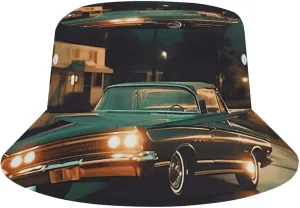 Running Car Bucket Hat for Men Women,Packable Reversible Printed Sun Hats Summer Travel Hiking Beach Caps Double-Side-Wear