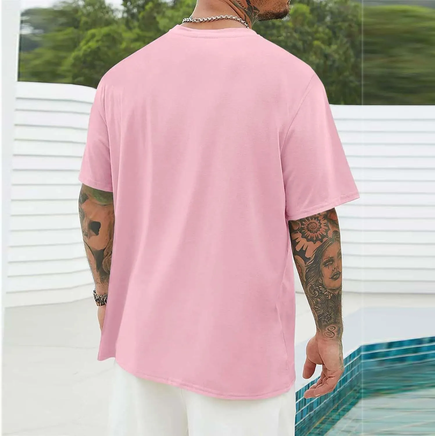 Shirts for Men 2024 Fashion Short Sleeve Crewneck Shirt Causal Graphic Tee Shirts Summer Beach Gym Workout Tee Tops