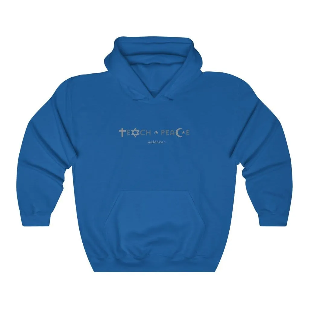 Teach Peace - Relaxed Fit Black Fleece Hoodie