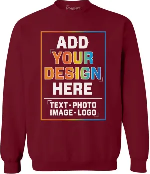TEEAMORE Custom Crewneck Sweatshirt Add Your Own Design Personalized Text for Men Women