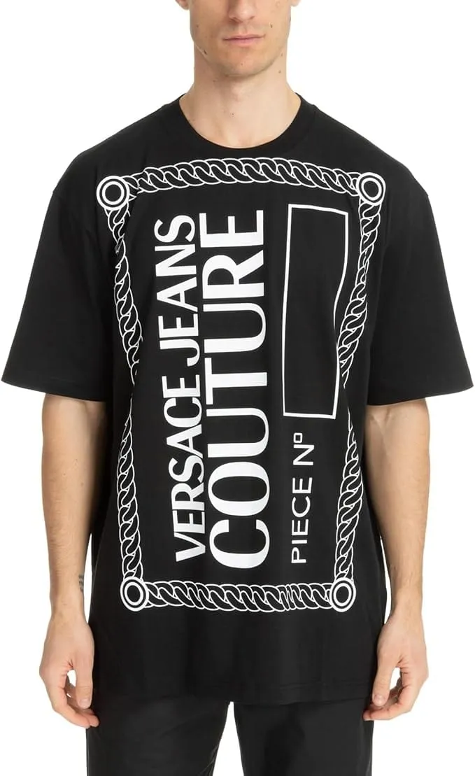 Versace Jeans Couture Black Graphic Logo T-Shirt – Statement Streetwear Edge-
