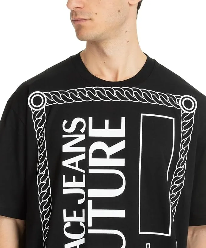 Versace Jeans Couture Black Graphic Logo T-Shirt – Statement Streetwear Edge-