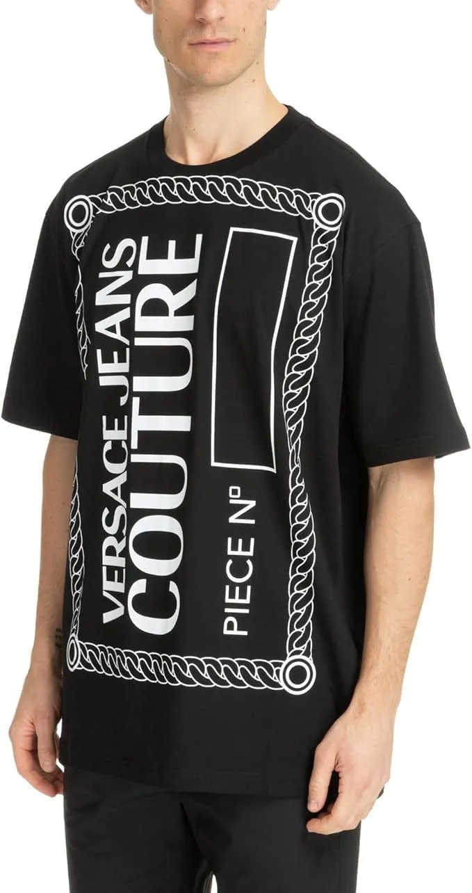 Versace Jeans Couture Black Graphic Logo T-Shirt – Statement Streetwear Edge-
