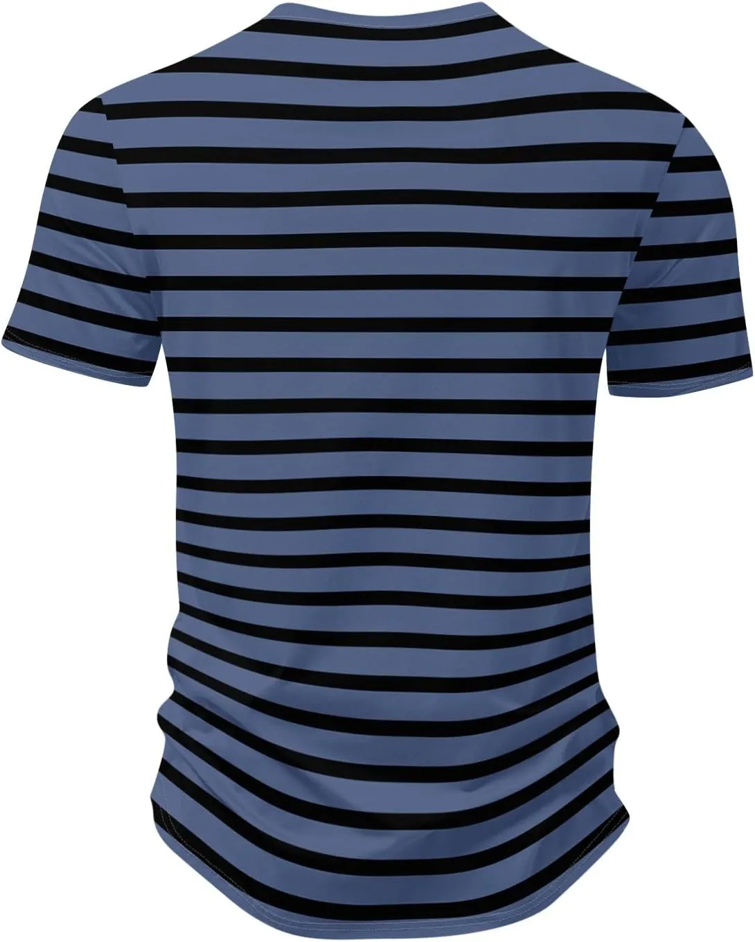 Ymosrh Men's Striped Shirt Short Sleeve V Neck Print T-Shirts Casual Summer Beach Tee Tops Shirts, S-3XL